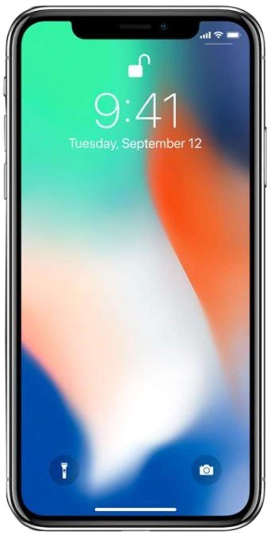 Apple iPhone X, US Version, 256GB, Silver - Verizon (Renewed)