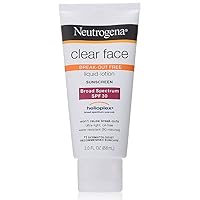 Clear Face Break-Out Free Liquid-Lotion Sunscreen SPF 30 3 oz (Pack of 3)