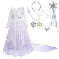 Dressy Daisy Toddler Girls Snow Queen White Dress with Cape and Accessories Fancy Party Princess Costume