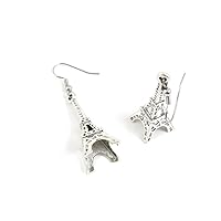 100 Pairs Jewelry Making Antique Silver Tone Earring Supplies Hooks Findings Charms E4VR4 Paris Eiffel Tower
