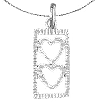 Silver Heart With Ladder Necklace | Rhodium-plated 925 Silver Heart With Ladder Pendant with 18