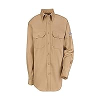 VF Imagewear SLU8KH-RG-XL Men's Flame Resistant Uniform Shirt, CAT 2, X-Large, Khaki