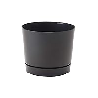 Novelty Majestic Full Depth Round Cylinder Pot, Glossy Black, 6-Inch (10068)
