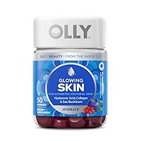 OLLY Hair Softgels with Biotin, Keratin, Vitamin D, B12, 30 Count and Glowing Skin Gummy with Hyaluronic Acid, Collagen, Sea Buckthorn, 50 Count