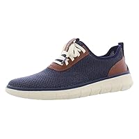 Cole Haan mens Generation Zerogrand Stitchlite Sneaker, Marine Blue/Gray Pinstripe Knit/Ch British Tan/Ivory, 15 US