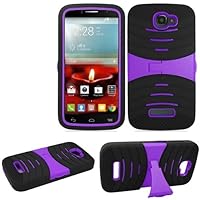 ALA564C / 7040 Dual-Layered Armor Case for Alcatel One Touch Pop Icon, Black/Purple
