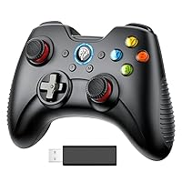 EasySMX Wireless Controller Compatible with PC/Laptop Windows 7-12, PS3, Android Mobile/TV BOX, Switch, Steam Deck/Steam, Dual-Vibrate Gamepad Joysticks with Turbo, Plug and Play - Black