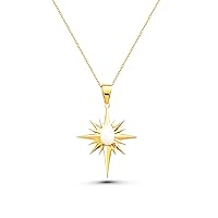 Opal North Star Necklace, 14K Real Gold Celestial Pendant, Handmade Gold Star Necklace, Dainty Custom Opal North Star Pendant