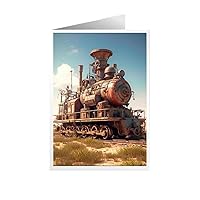 ARA STEP Unique All Occasions Countires Steampunk Greeting Cards Assortment Vintage Aesthetic Notecards 2 (Botswana Country Steampunk set of 4 X 2 (8 PCS), 105 x 148.5 mm / 4.1 x 5.8 inches)