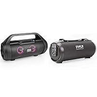 Pyle Wireless Portable Bluetooth Boombox Speaker - 500W & Wireless Portable Bluetooth Boombox Speaker - 100 Watt Rechargeable Boom Box Speaker Portable Music Barrel Loud Stereo System