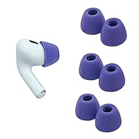 Foam Ear Tips for Apple AirPods Pro Generation 1 & 2, Assorted S, M & L, Lilac Purple, 3 Pairs - Ultimate Comfort, Unshakeable Fit, Memory Foam Earbud Replacement Tips, Made in The USA
