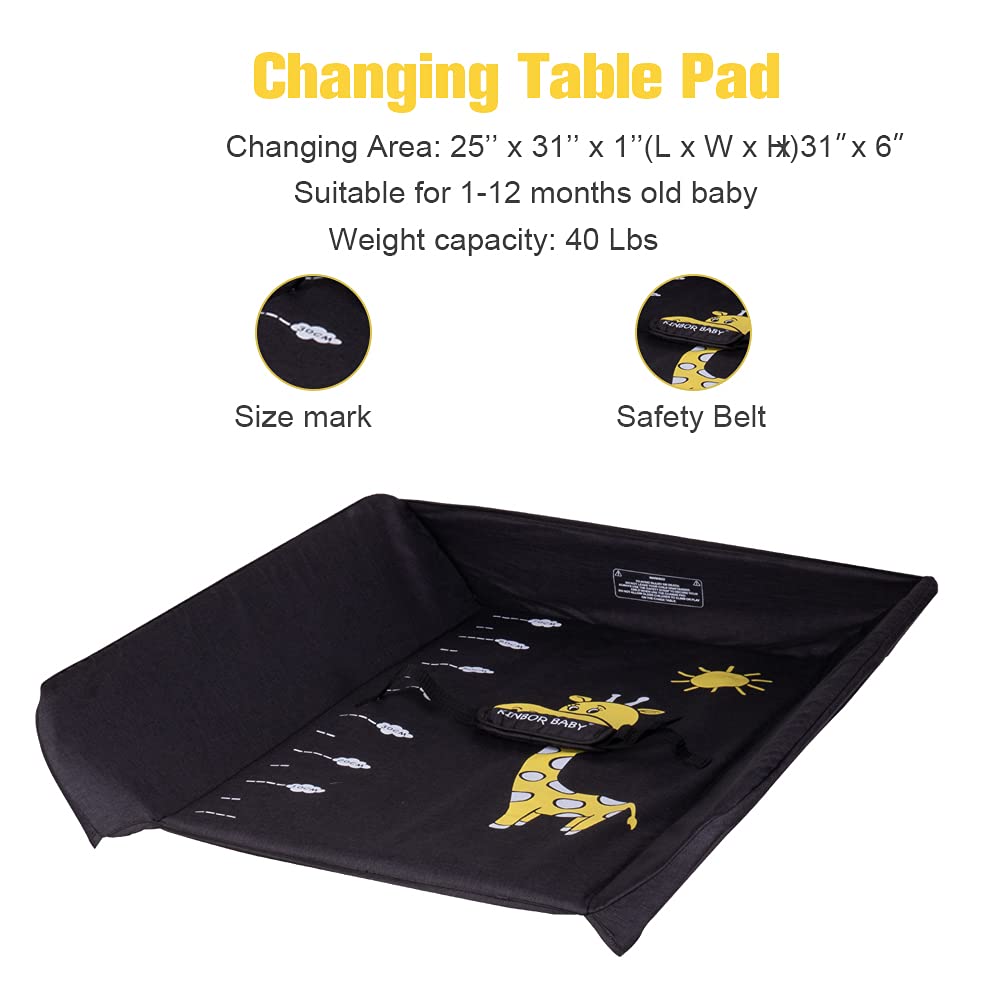 FIZZEEY Changing Table - Portable Changing Table, Folding Changing Table, Baby Changing Table, Diaper Changing Table for Baby and Mom, Black