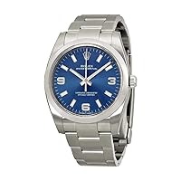Rolex Oyster Perpetual 34 Blue Dial Stainless Steel Rolex Oyster Automatic Mens Watch 114200BLASO