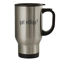 got vitiligo? - 14oz Stainless Steel Travel Coffee Mug, Silver