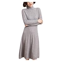 Pure Cashmere Long Sweater Dress Women Sexy Knitted Dresses Female O-Neck Elastic Pullover