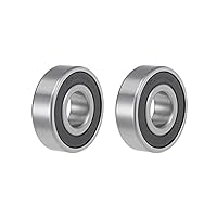 sourcing map 6303-2RS Deep Groove Ball Bearings 17mm Bore 47mm OD 14mm Thick Double Sealed Chrome Steel 2pcs 