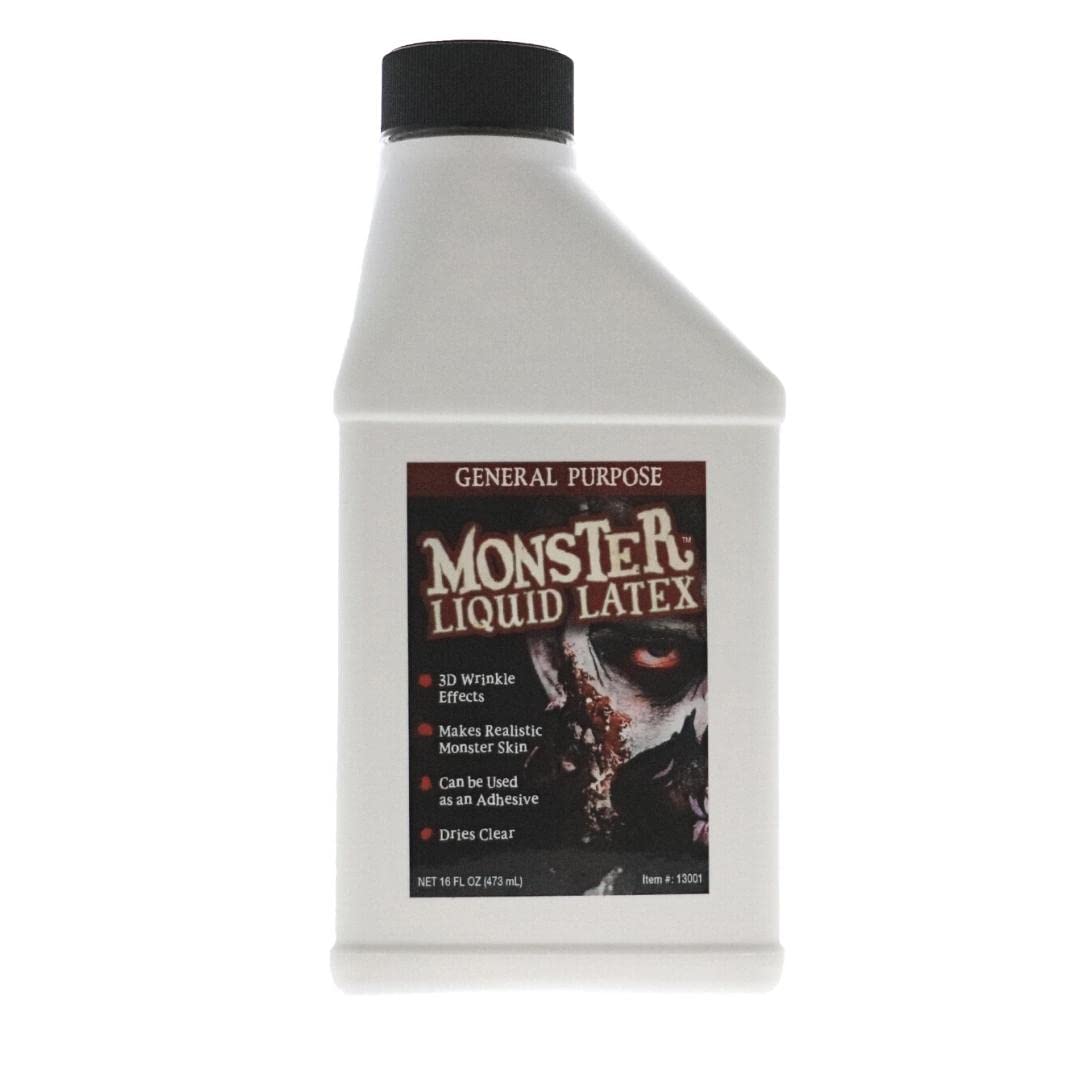 Monster Liquid Latex - Dries CLEAR - Creates Zombie Skin and FX