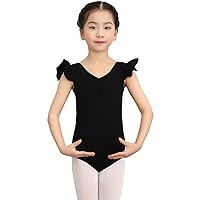 HIPPOSEUS Girls Ruffle Sleeve Ballet Leotards Toddler Dance Leotard Gymnastics Outfits with Snaps