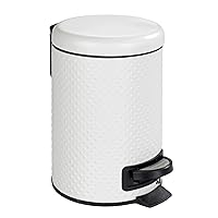 0.79 liq. gal. Bathroom Trash Can, Dimensions (WxDxH): 8.9 x 6.7 x 9.8 in, Small Waste Basket, Small Garbage Can, 8.9 x 6.7 x 9.8 in, White