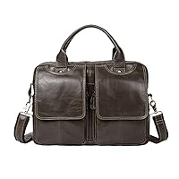 Men's Genuine Leather Briefcases Laptop Bag Leather Totes Document Office Messenger Bags