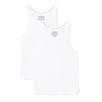 Calvin Klein Men's 2 Pack Cotton Stretch Vests, White, Large