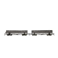 St. Regis Paper Skeleton Log Cars #49 & #54 HO Scale Two-Pack Model Train Lumber Rail Cars HR6631