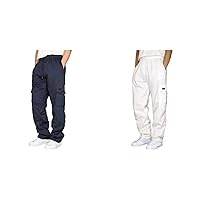 2pcs Drawstring Pants for Men Fitness Pants with Pockets Autumn Winter Casual Running Trousers Loose Waist Sweatpants