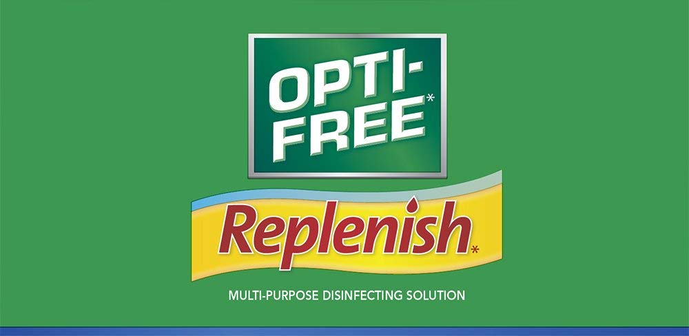 Opti-Free Replenish Multi-Purpose Disinfecting Solution with Lens Case, Twin Pack, 10-Fluid Ounces Each - 2 Count(Pack of 1)