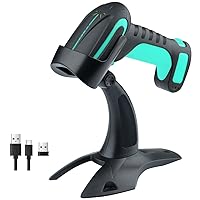 1D 2D QR Barcode Scanner Wireless with Stand, Heavy Duty Industrial IP66 Drop Resistance, Image Scanning Handheld Reader Compatible for Bluetooth with Vibration Alert Model 8100, Battery Powered
