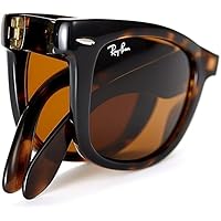 Ray-Ban RB4105 Folding Wayfarer Sunglasses For Men For Women + VISIOVA Accessories Bundle Kit