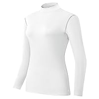 Sillictor Women's Sports Inner Shirt, High Neck, Cool, Long Sleeve, Compression Top, Underwear, Breathable, Quick Drying, UV Protection
