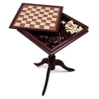 Stylish Wooden Chess & Backgammon Table Set - Includes 2 Bonus Decks of Cards!