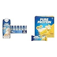 Pure Protein Vanilla Protein Shake, 30g Complete Protein, Vitamins A, C, D, and E plus Zinc & Bars, High Protein, Nutritious Snacks to Support Energy, Low Sugar, Lemon Cake, 1.76 oz