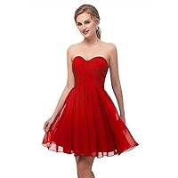 Women's Strapless Sweetheart Homecoming Dress A Line Chiffon Cocktail Dress