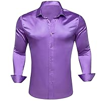 Mens Shirts Solid Long Sleeve Casual Business Slim Fit Male Blouses Tops