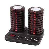 Restaurant Pager System Wireless 20 Coaster Beeper Buzzer System Guest Customer Queue Pagers for Food Truck Church Nursery Clinic Coffee Shop