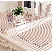 Clear Plastic Tablecloth Rectangle - 100% Waterproof Oilproof Stain Resistant Wipeable Transparent Vinyl Table Cloth Protector (47x78 inch,1.0mm Thick)