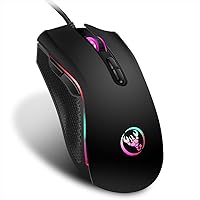 Wired Gaming Mouse, A869 Wired Gaming Mouse 3200DPI 7 Buttons 7 Color LED Optical Computer Mouse Player Mice Gaming Mouse for Pro Gamer