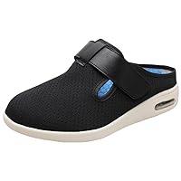 Women’s Diabetic Shoes Wide Width Elderly Summer Walking Sandals Adjustable Strap Breathable Air Cushion Slippers for Plantar Fasciitis Bunions Swollen Feet