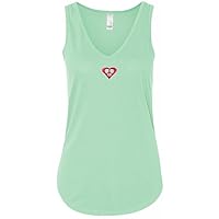 Ladies Heart Peace Sign Patch Flowy Tank Top