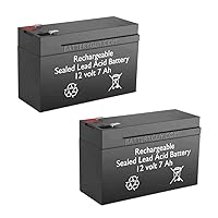 GP1272 Replacement 12V 7Ah SLA Batteries Brand Equivalent (Rechargeable, F2 Terminals) - Qty of 2