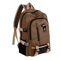 Travel Backpack For Men Women, Vintage Canvas Backpack, Rucksack Knapsack Bag, Laptop Backpack, Hiking Backpack (Brown)