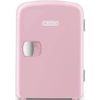 Chefman - Iceman Mini Portable Pink Personal Fridge Cools Or Heats & Provides Compact Storage For Skincare, Snacks, Or 6 12oz Cans W/ A Lightweight 4-liter Capacity To Take On The Go, Pink