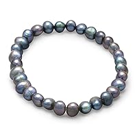 Peacock Freshwater Cultured Pearl Stretch Bracelet Pearls Range In Size From 6.5mm 9mm. Jewelry Gifts for Women