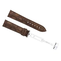 Ewatchparts 22MM LEATHER WATCH STRAP BAND COMPATIBLE WITH ETERNA WATCH BRACELET DEPLOY CLASP L/BROWN