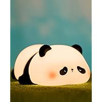 Cute Panda Night Light, LED Squishy Novelty Animal Night Lamp, Food Grade Silicone 3 Level Dimmable Breastfeeding Nursery Nightlight for Room Decor, Cute Gifts Stuff for Boys Girls Baby Children