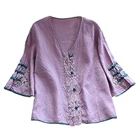 Traditional Chinese Qipao Clothing for Women Cotton Linen Blouse Cheongsam Tops T Shirt Suit Stage
