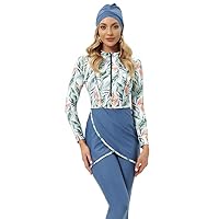 Women Muslim Swimwear Full Cover Swimsuit Hijab Islamic Burkinis Modest Plus Size Beachwear Bathing