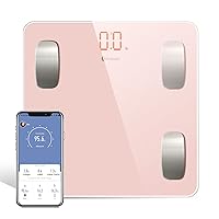 Uten Smart Scale for Body Weight, Digital Bathroom Weighing Wireless Scales with Body Fat and Water Weight for People, Bluetooth BMI Electronic Body Analyzer Machine with Smartphone App, 400lb, Pink