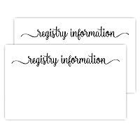 50 Registry Information Cards, Baby Shower or Wedding Registry Information Cards, Invitation Inserts (3.5